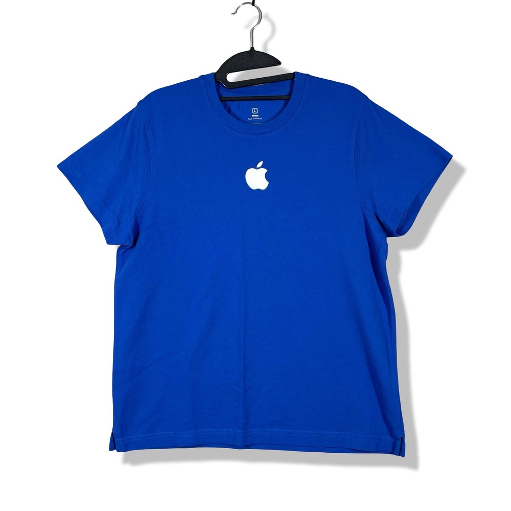 Apple Employee T-Shirt Women Large Blue Minimalist Techwear Corporate Core